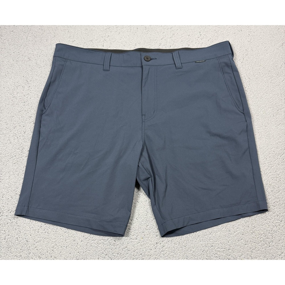 Travis Mathew Shorts Mens 38 Blue Performance Golf Chino Stretch 9 Inseam Casual